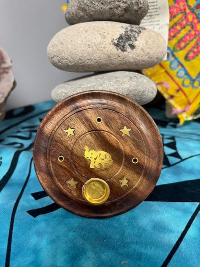 Elephant Round Incense/Cone Ash Catcher