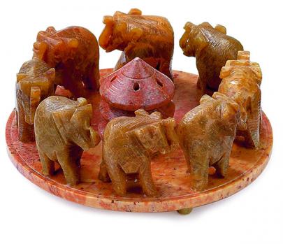 Elephant Soapstone Cone Incense Burner
