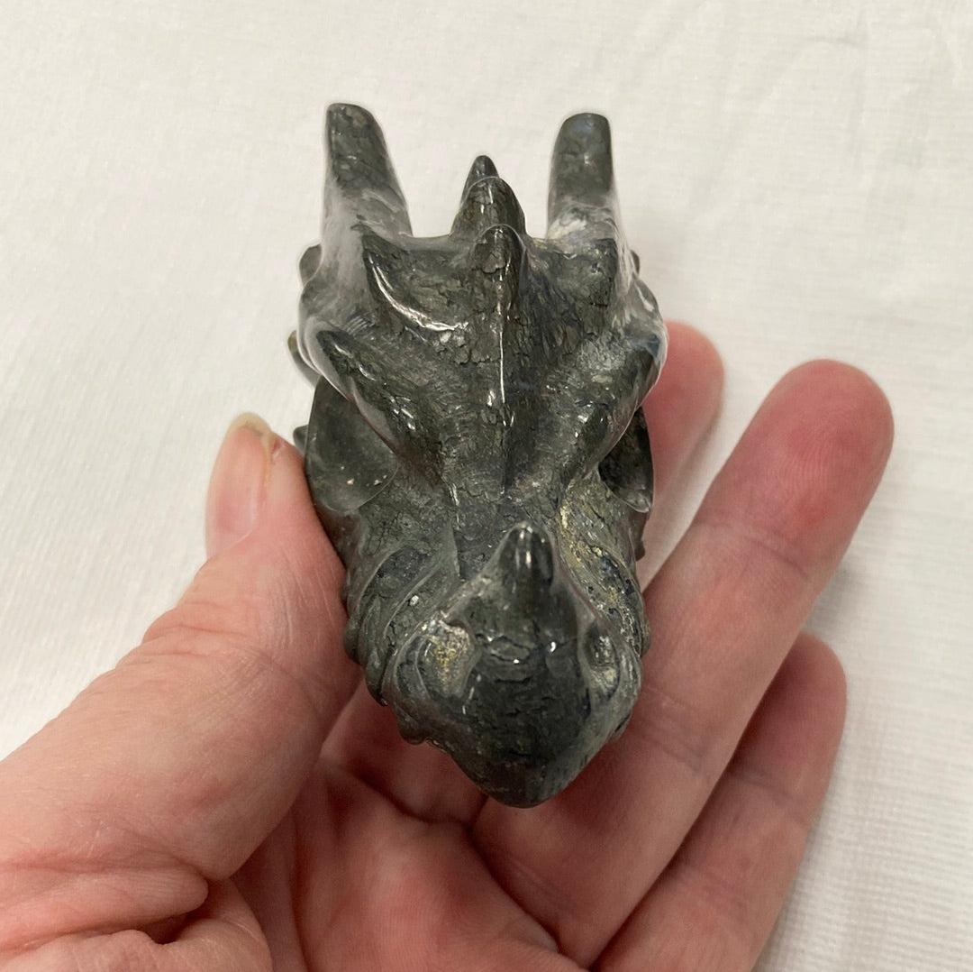 Dragon Head Carved Pyrite 3" L