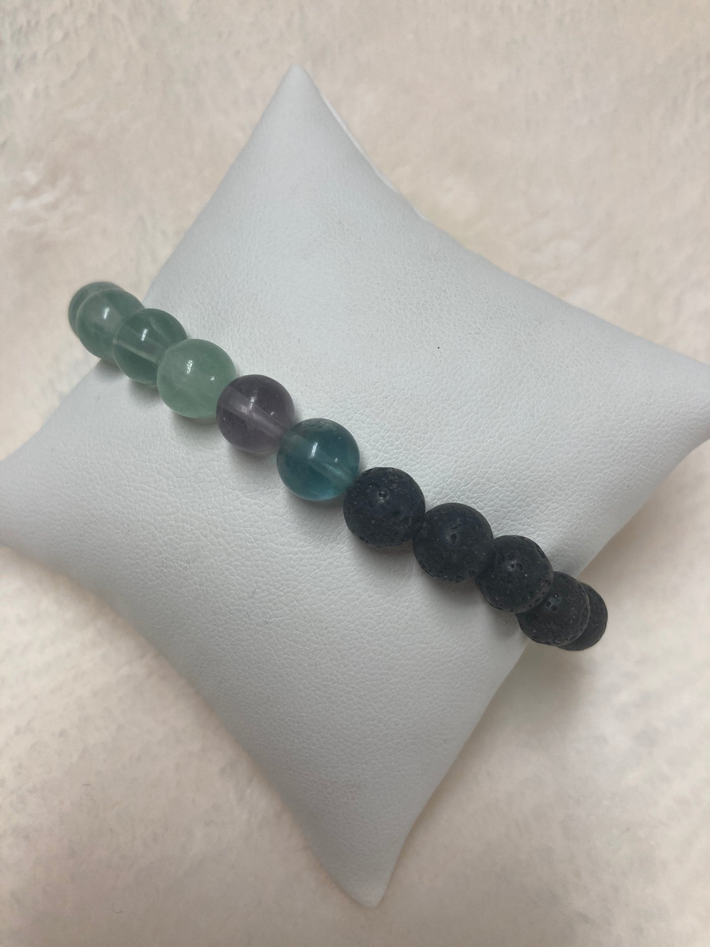 Fluorite & Lava Bracelet 8mm