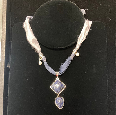 Sodalite Sari Silk Necklace