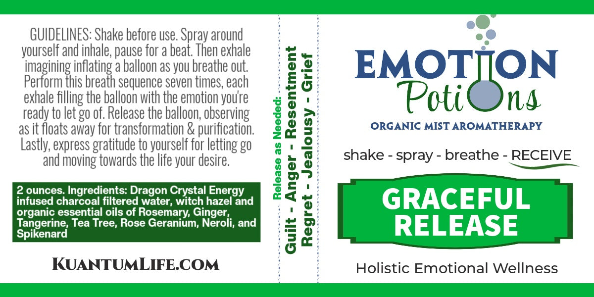 GRACEFUL RELEASE Emotion Potions Aromatherapy Mist to release Guilt, Anger, Resentment, Jealousy, Grief