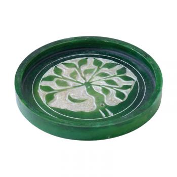 Tree of Life Incense/Cone Soapstone Ash Catcher (Green)