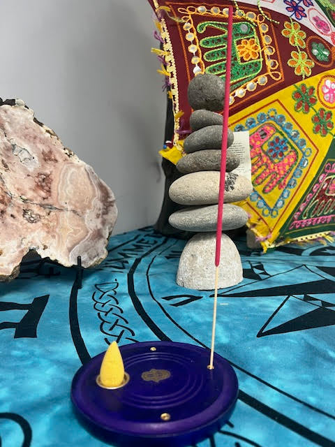 Hamsa Round Purple Incense/Cone Ash Catcher