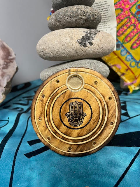Hamsa Round Incense/Cone Ash Catcher