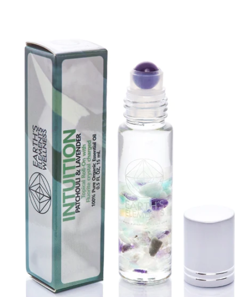 Intuition Crystals in Essential Oil Roll-On - Patchouli & Lavender