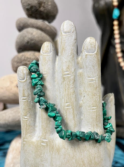Malachite Crystal Chip Bracelet