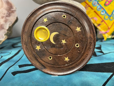 Moon/ Stars Round Incense/Cone Ash Catcher