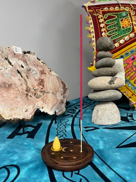 Moon/ Stars Round Incense/Cone Ash Catcher