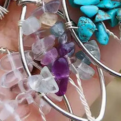Multi Color Chips Tree of Life and Eye shaped Pendant