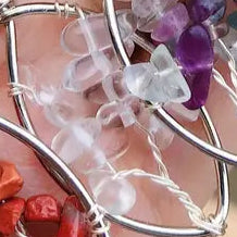Clear Quartz Chips Tree of Life and Eye shaped Pendant