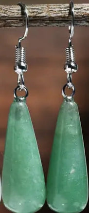 Green Aventurine Natural Stone Dangle Earrings