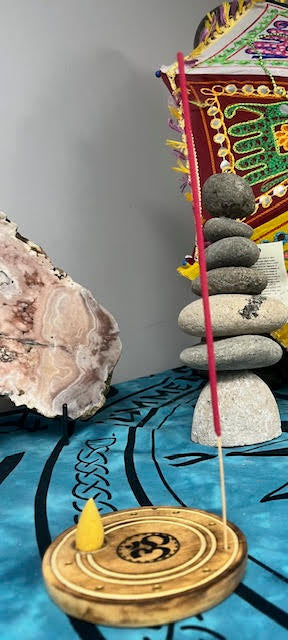 OM Round Incense/Cone Ash Catcher