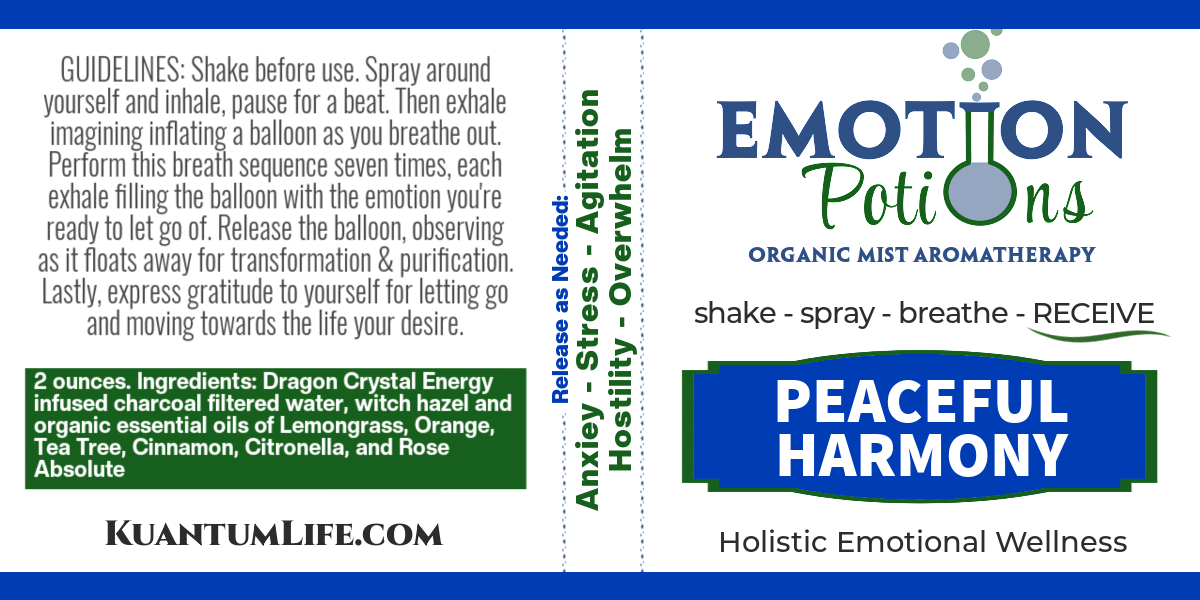 PEACEFUL HARMONY Emotion Potions Aromatherapy Mist for Stress & Anxiety