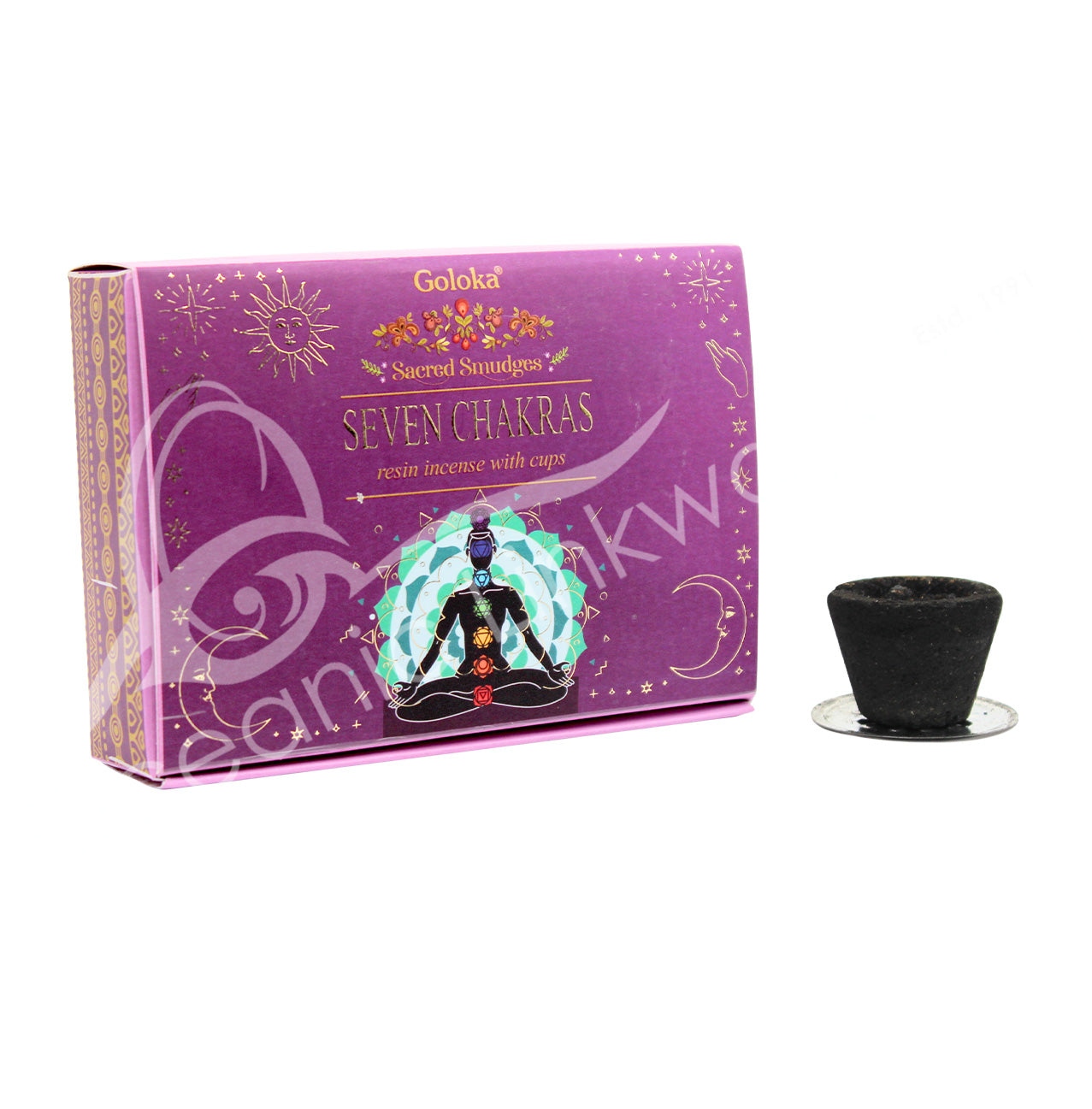 7 Chakra Resin Incense - Sambrani Cups (6 pieces)