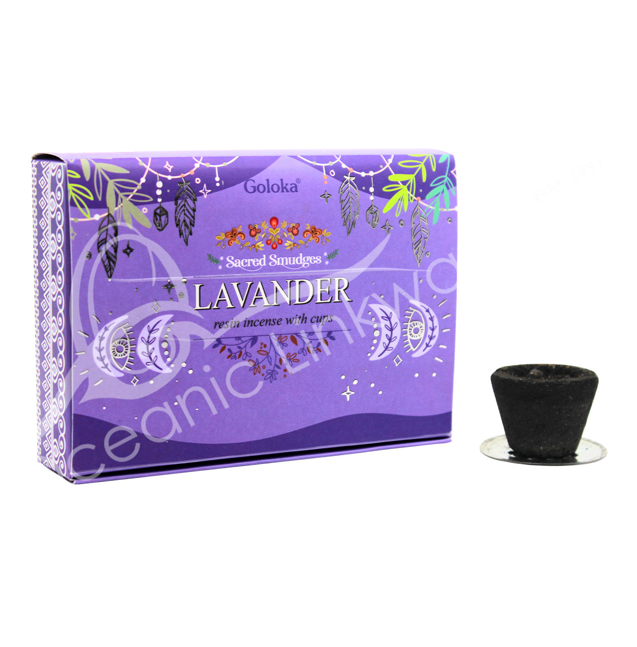 Lavender Resin Incense - Sambrani Cups (6 pieces)