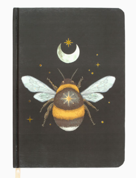 Forest Bee Moon Notebook Journal Gold Trim Edge