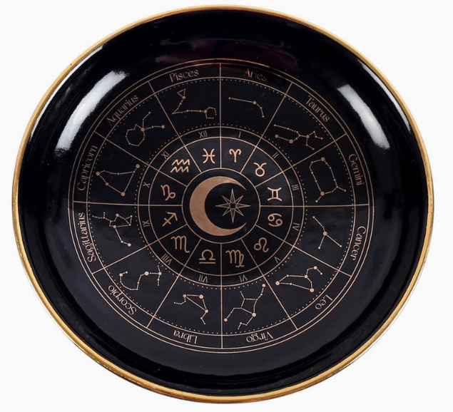 Black Astrology Wheel Trinket Dish