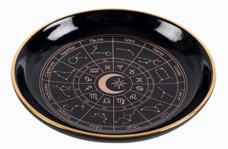 Black Astrology Wheel Trinket Dish