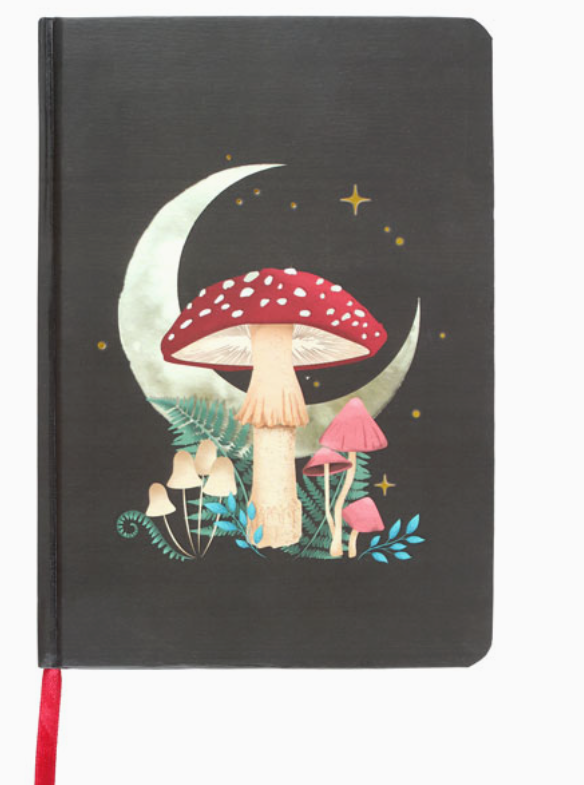 Forest Mushroom Notebook Journal Gold Trim Edge