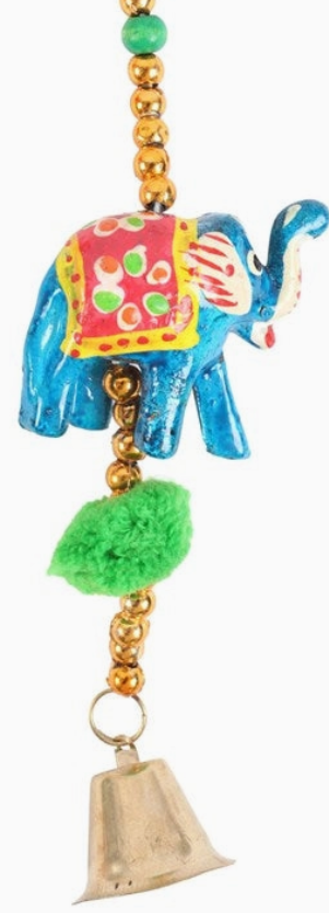 Elephant Hanging Garland with Beads and Bells