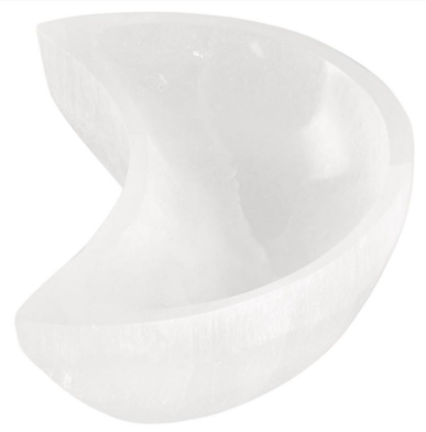 4" Selenite Moon Bowl Charging Dish