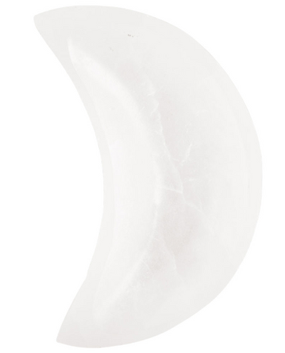 4" Selenite Moon Bowl Charging Dish