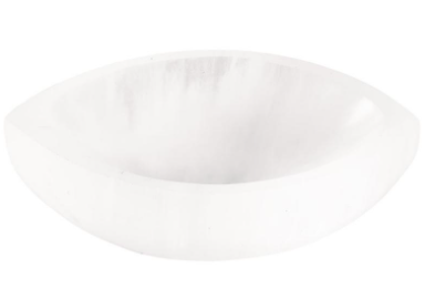 4" Selenite Moon Boat Charging Dish