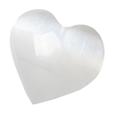 1.75" Heart Selenite Carved Natural Crystal Cleansing