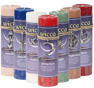 6.5" Scented Candle Wicca w/ Pendant Charm
