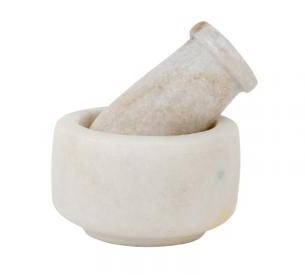 3" White Marble Mortar and Pestle Set