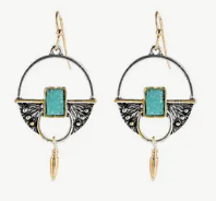 Creative Bullet Head Inlaid Orchid Ore Earrings