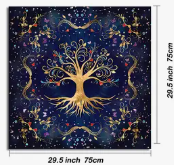 29" Square Tablecloth - Enchanting Tree of Life Tarot Altar Cloth