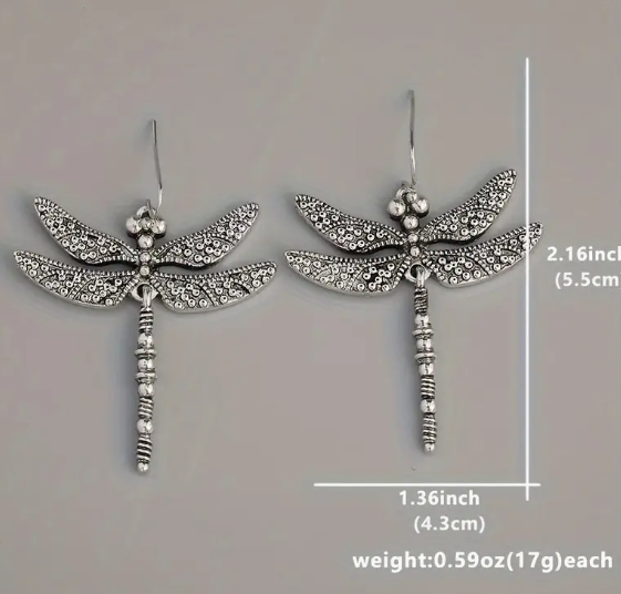 Dragonfly Earrings - Silver