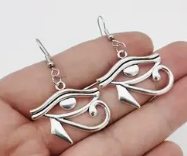 Evil Eye Hook Earrings - Silvertone