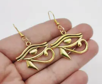 Evil Eye Hook Earrings - Goldtone