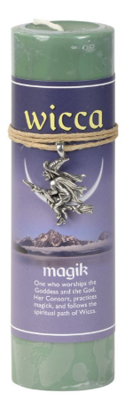 6.5" Scented Candle Wicca w/ Pendant Charm