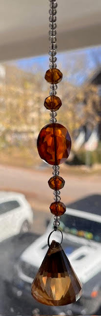 Yellow Cut Glass Prism Suncatcher