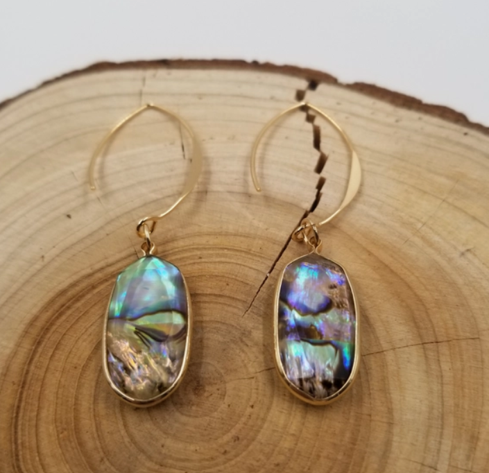 Natural Abalone Earrings- Dangle