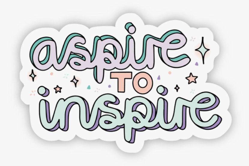 Aspire To Inspire Stars and Glitter Sticker