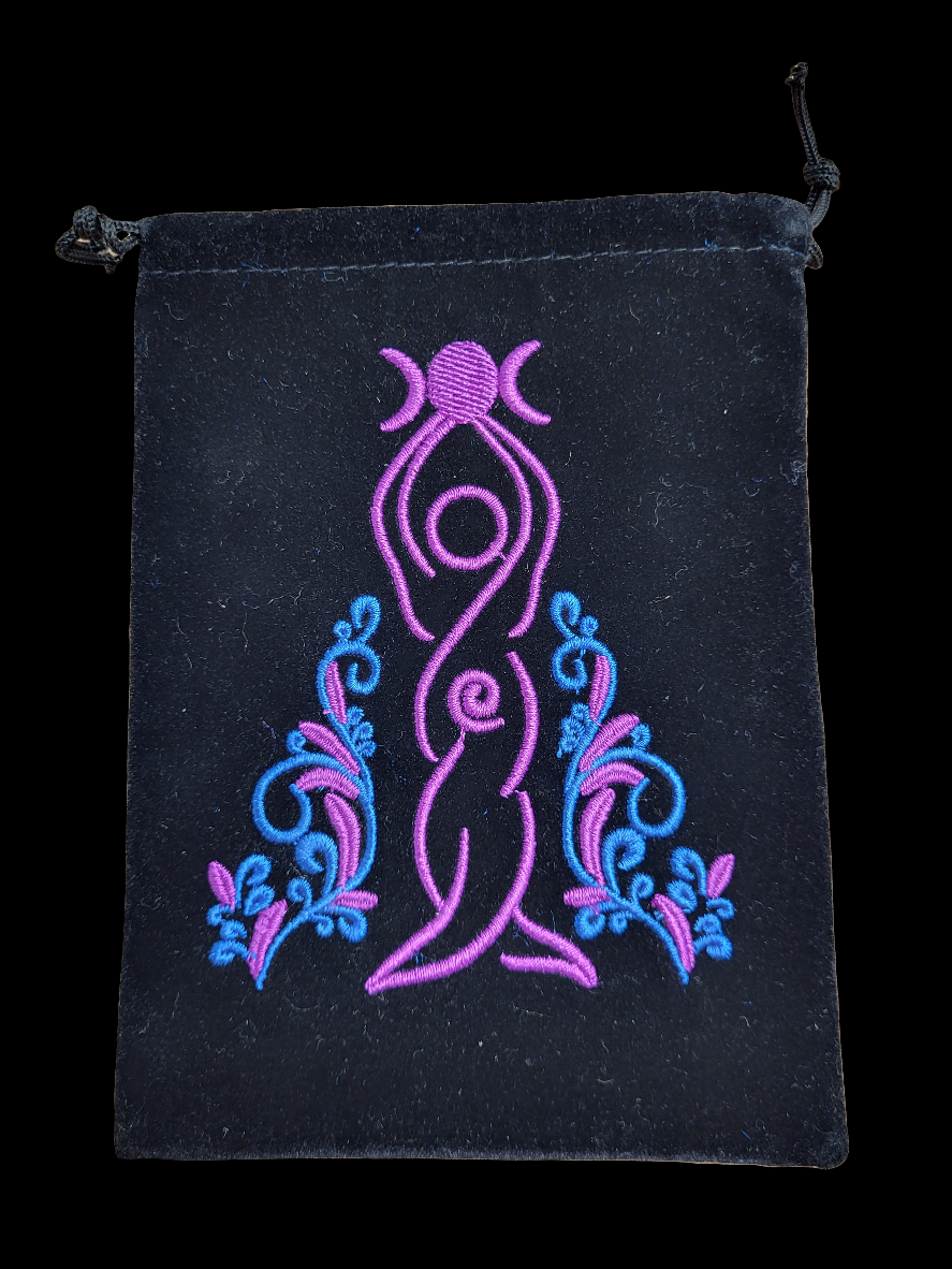 Pouch - Black Velvet Goddess Tarot Card Bag Holder