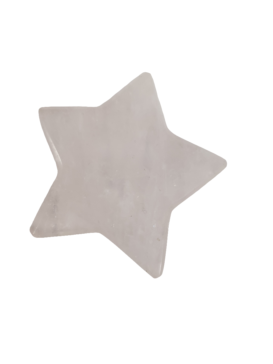 Rose Quartz Star Carved (approx 3")