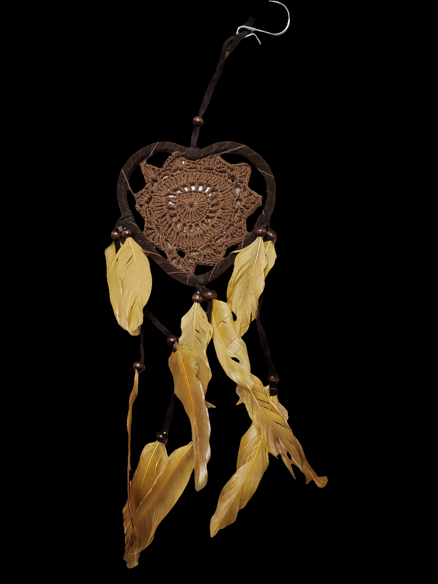 12cm Brown Heart Dream Catcher