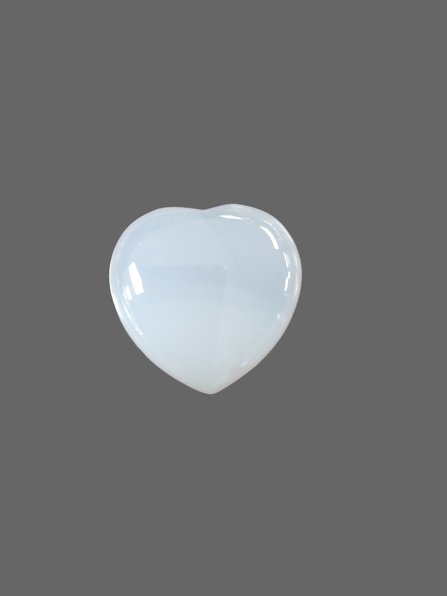 7/8" Chalcedony Heart Shape Crystal