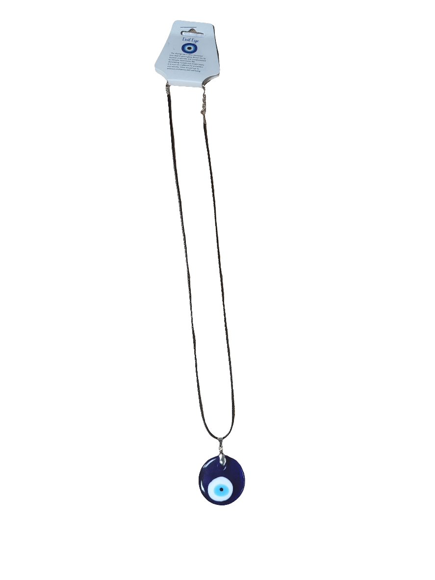 Round Evil Eye Pendant & Black Cord