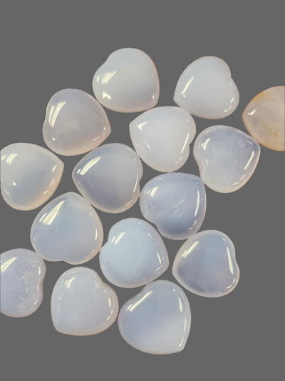 7/8" Chalcedony Heart Shape Crystal