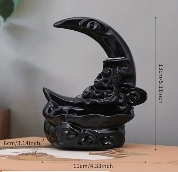 Black Moon Backflow Incense Burner Holder