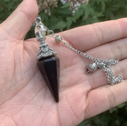 Black Obsidian Reiki Hexagonal Pendulum