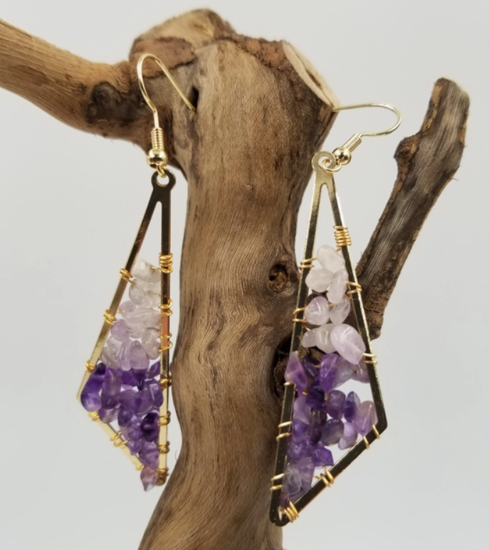 Amethyst Boho-Chic Earrings Dangle