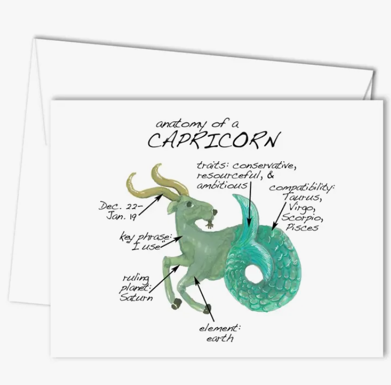 Capricorn Card Greeting/Birthday Blank Inside